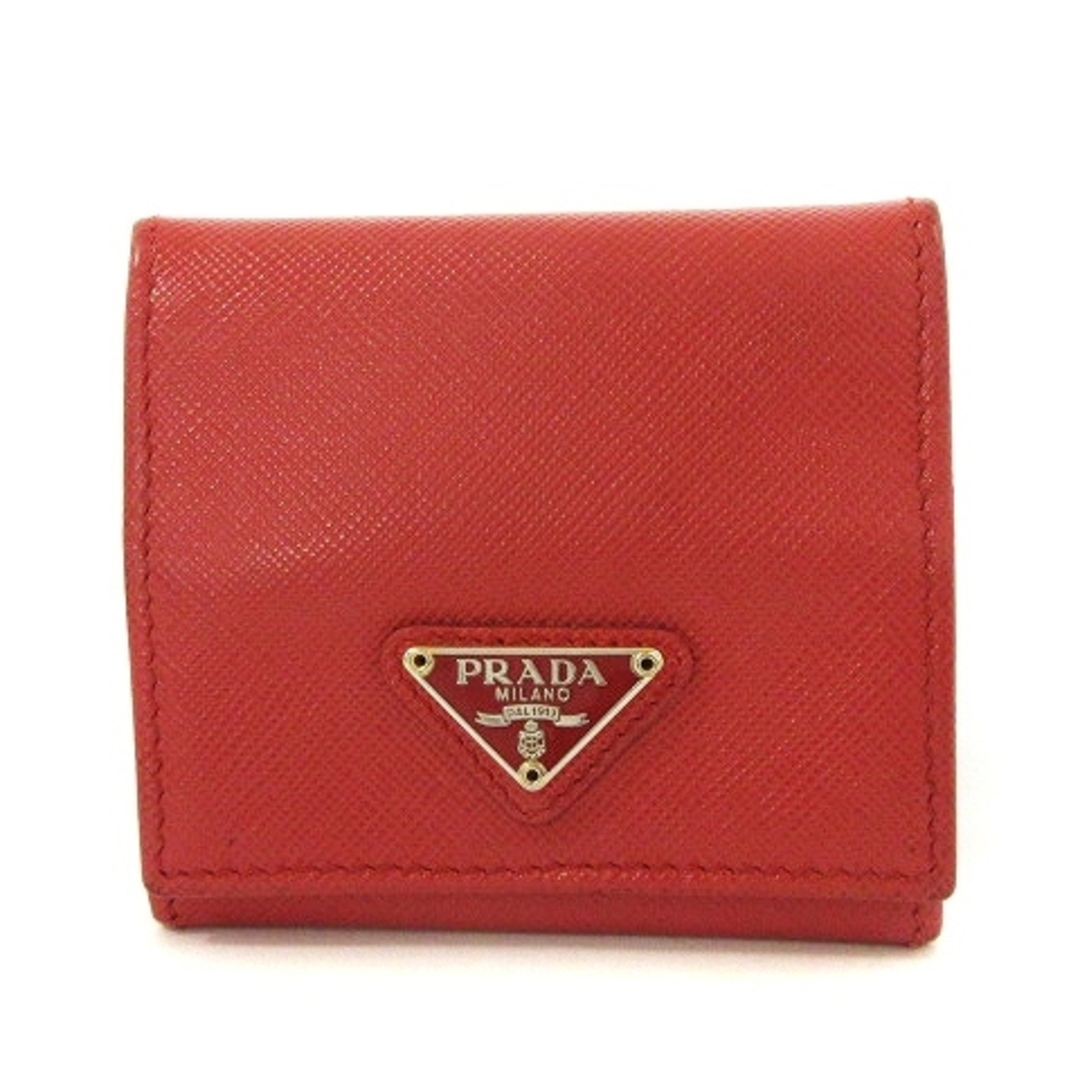 PRADA - プラダ コインケース ボックス型 サフィアーノレザー 三角ロゴ