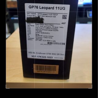 msi - 美品 GP76-11UG-1023JPの通販 by ぬらり屋|エムエスアイならラクマ