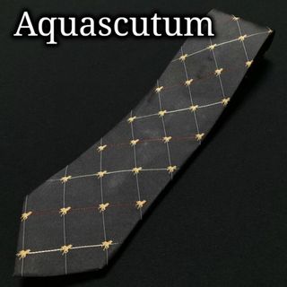 アクアスキュータム(AQUA SCUTUM)のアクアスキュータム 馬チェック ダークグレー ネクタイ A105-P07(ネクタイ)