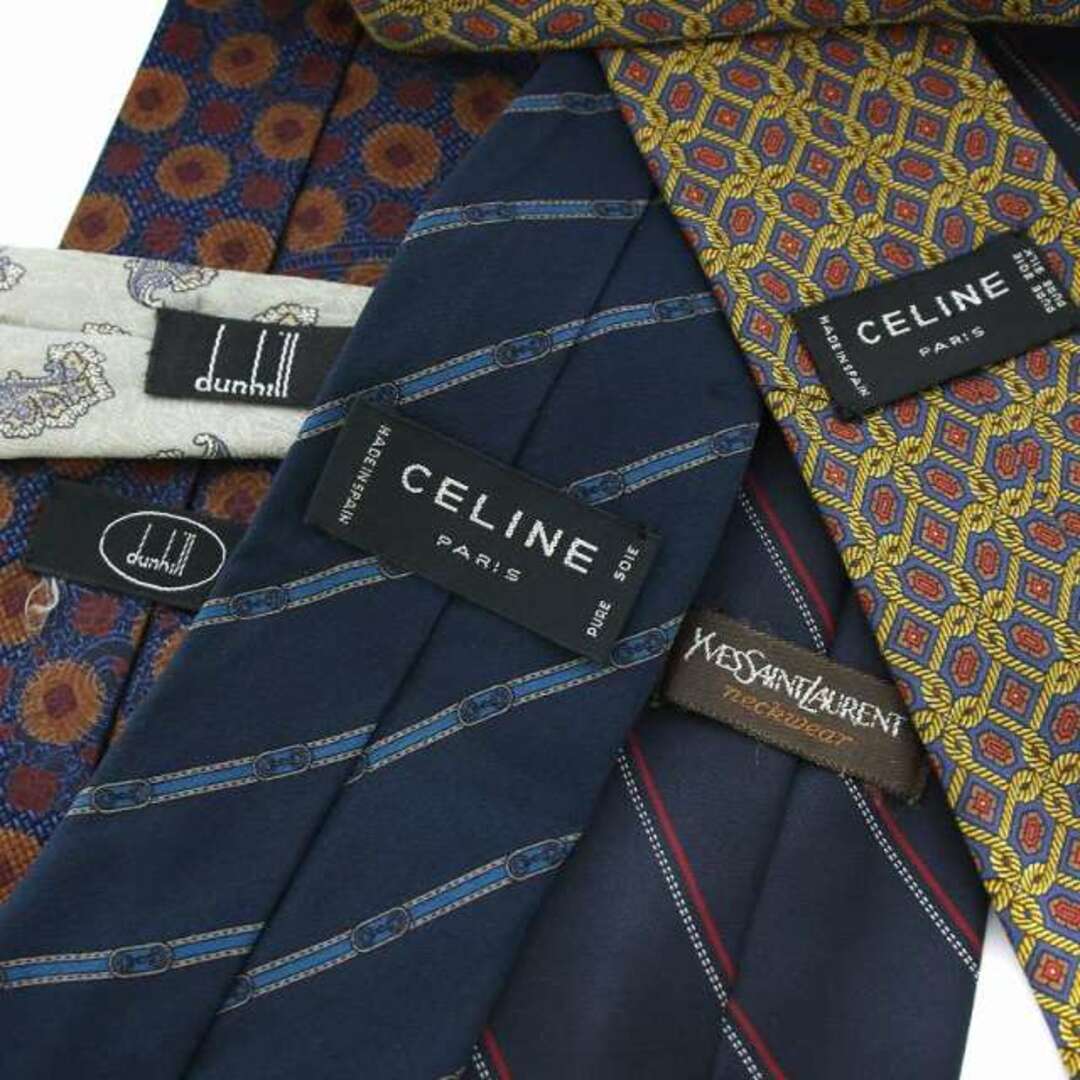 celine(セリーヌ)のCELINE ダンヒル イヴ・サンローラン ネクタイ 5本セット まとめ売り メンズのファッション小物(ネクタイ)の商品写真