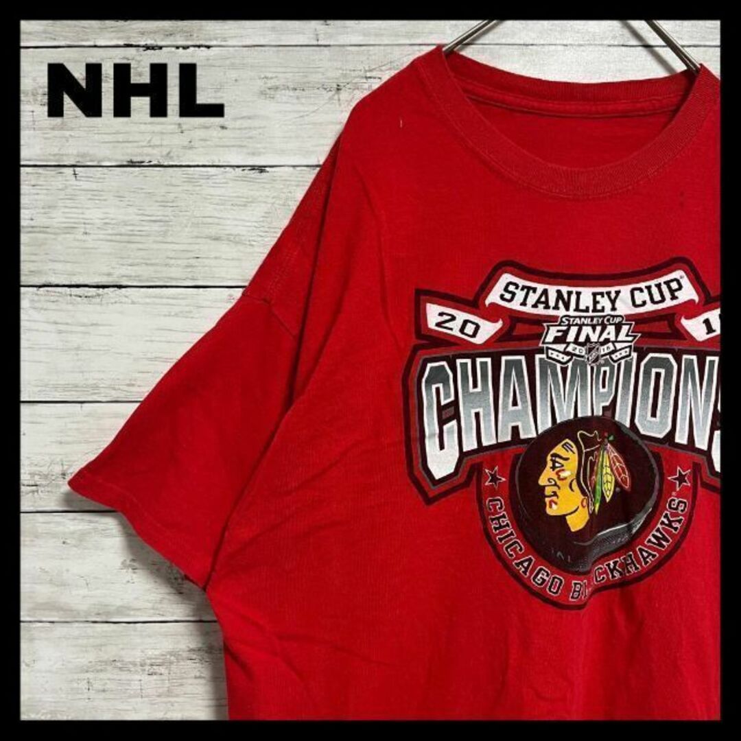 NHL 半袖Tシャツ シカゴブラックホークス L ロゴ 黒