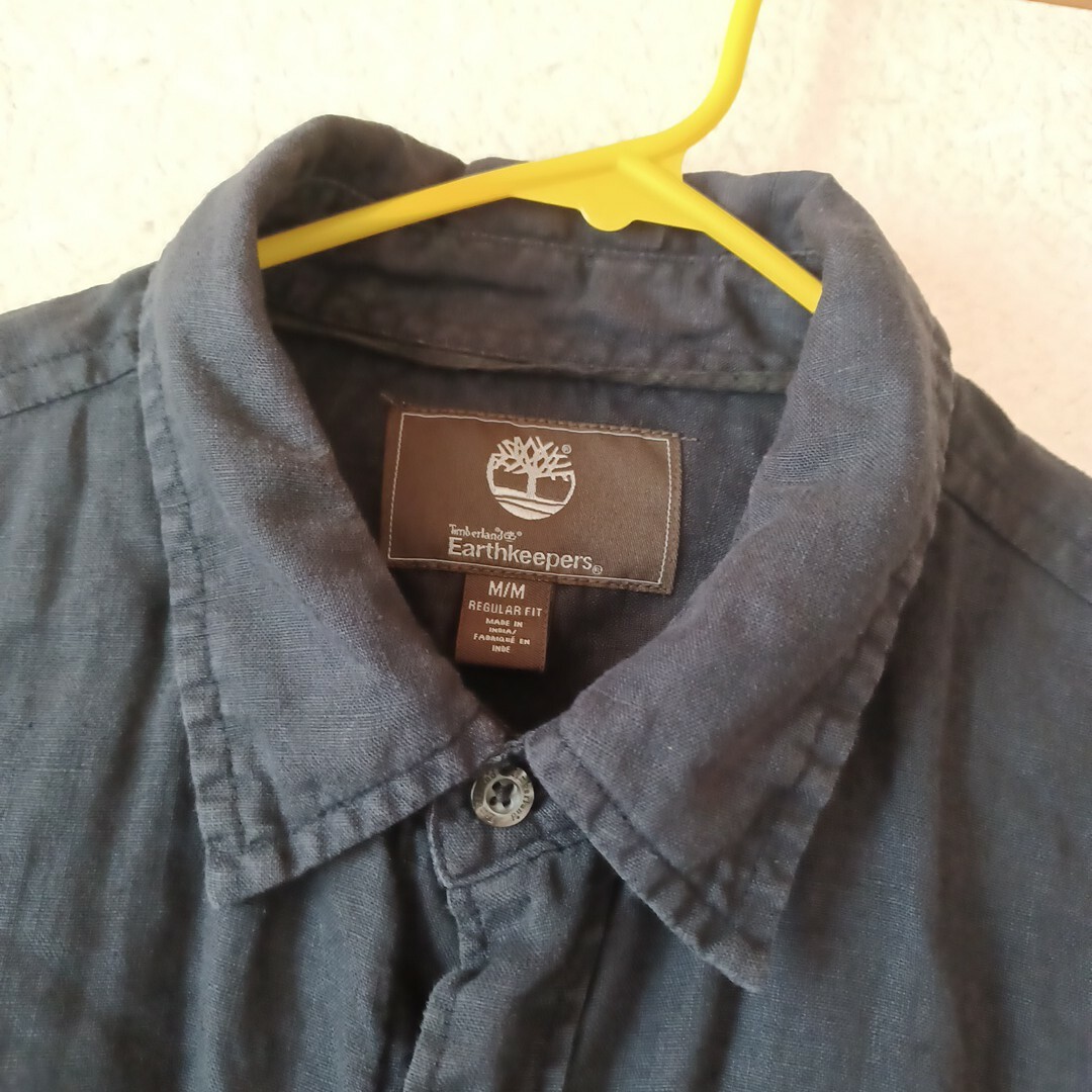 Timberland(ティンバーランド)のティンバーランド ロゴ 麻 シャツ ブラック M メンズのトップス(シャツ)の商品写真