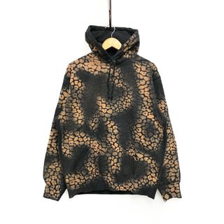 シュプリーム(Supreme)のSUPREME シュプリーム 21AW Bleached Leopard Hooded Sweatshirt レオパード スウェット パーカー 黒 サイズM 正規品 / 31487(パーカー)