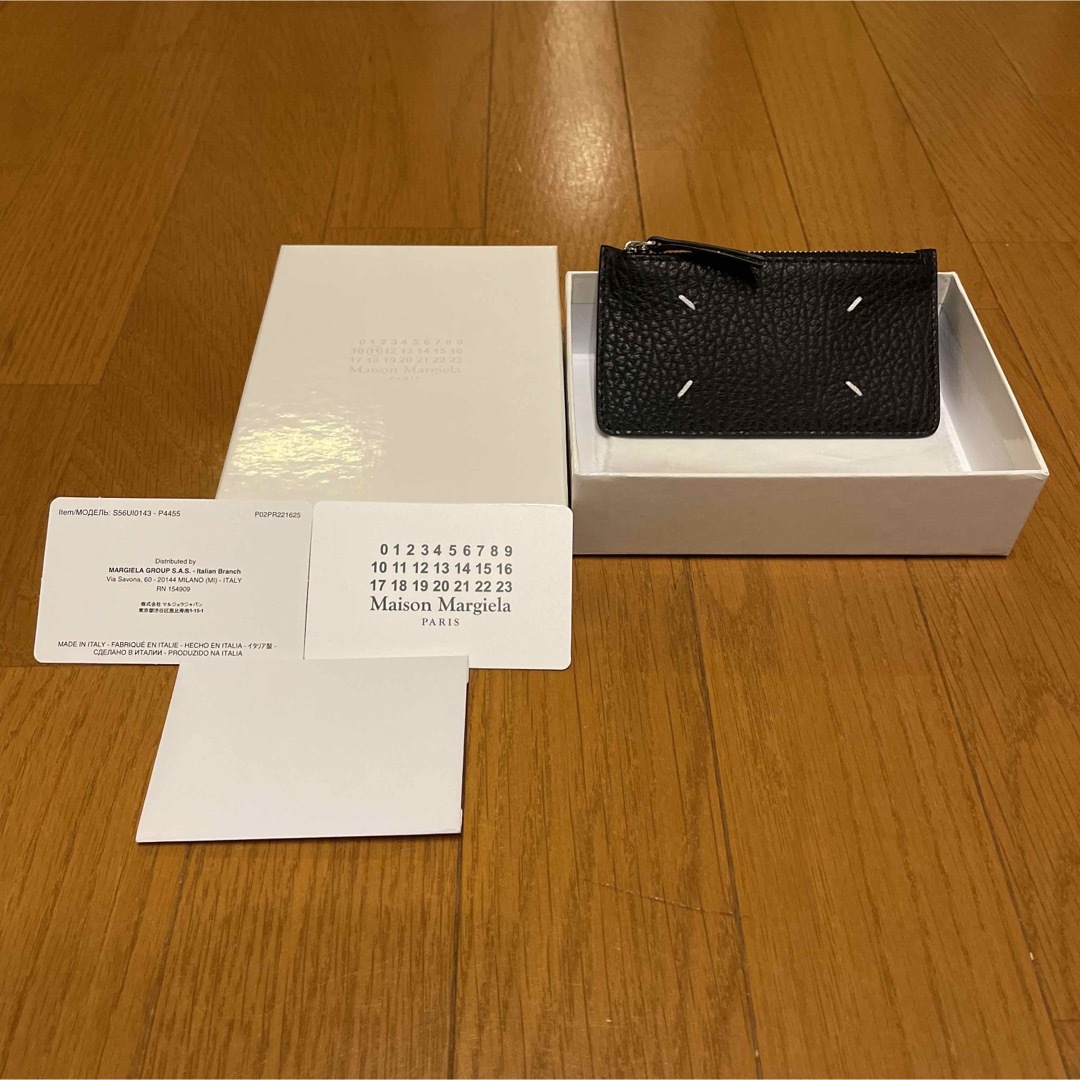 メゾンマルジェラ フラグメントケース 小銭入れ付きカードケース ブラック レザー