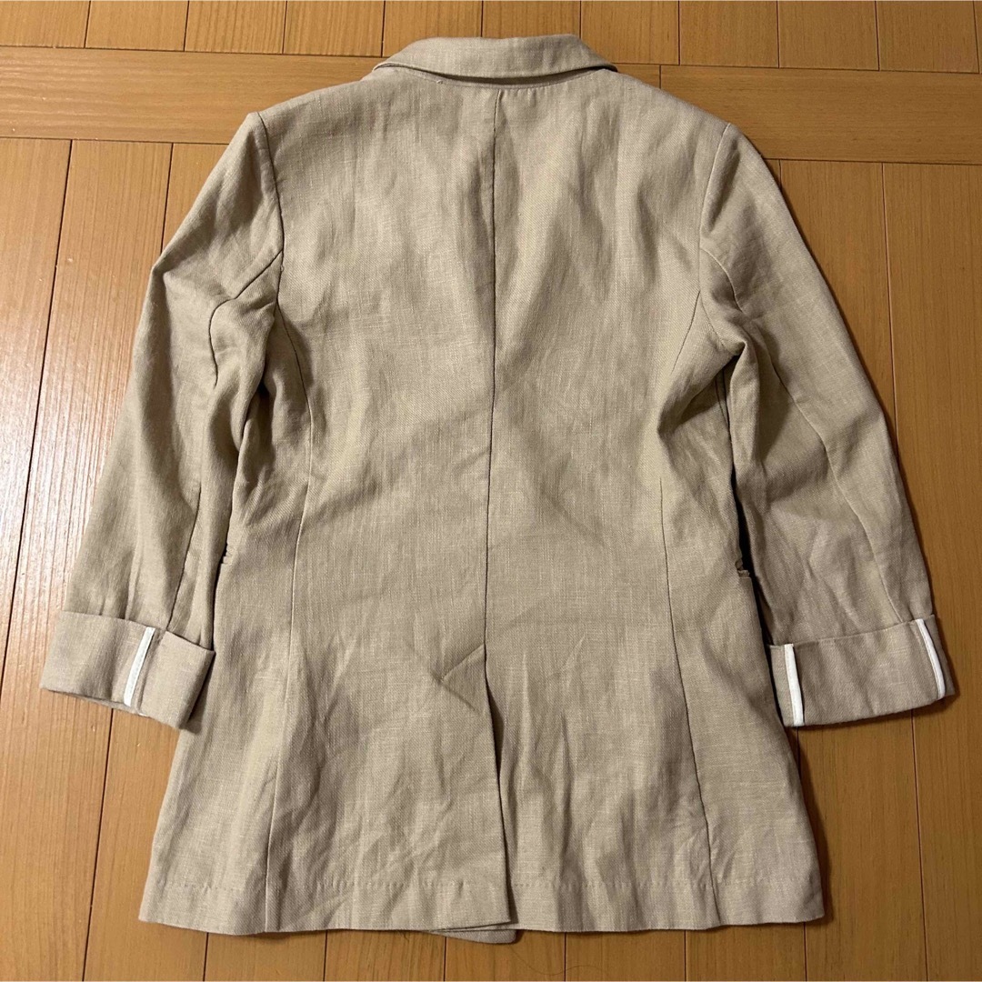 Bershka(ベルシュカ)のベルシュカ リネンコットンテーラードジャケット 七分袖 M レディースのジャケット/アウター(テーラードジャケット)の商品写真