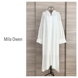 ミラオーウェン(Mila Owen)のMila Owen ミラオーウェン　ワイドスリーブギャザーロングシャツワンピース(ロングワンピース/マキシワンピース)