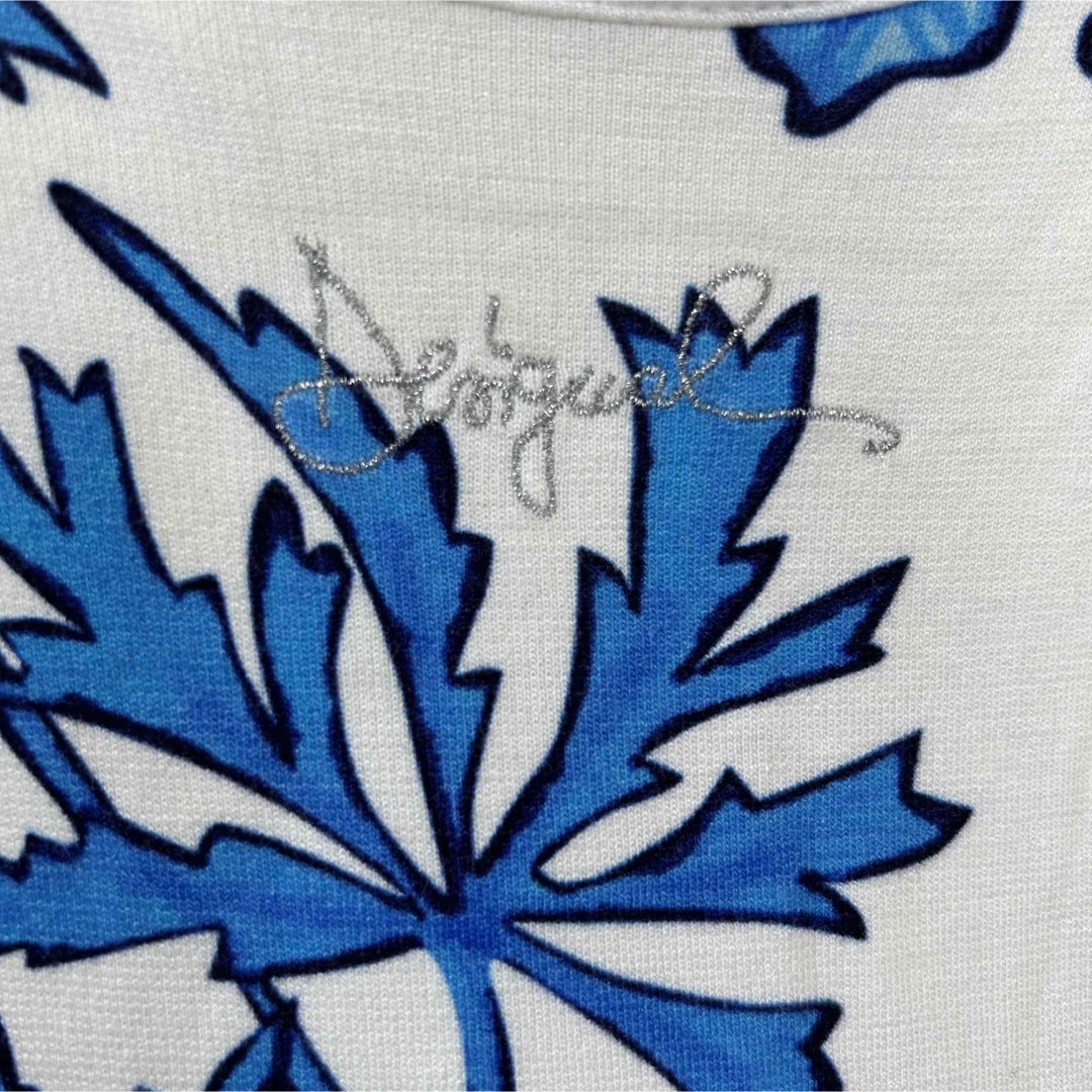 DESIGUAL(デシグアル)のdesigual ワンピース　チュニック　デシグアル　花柄　美品　Lサイズ　青 レディースのワンピース(ミニワンピース)の商品写真