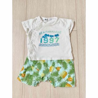 ベベ(BeBe)のebaby BeBe セパレート風 半袖 ロンパース　70(ロンパース)