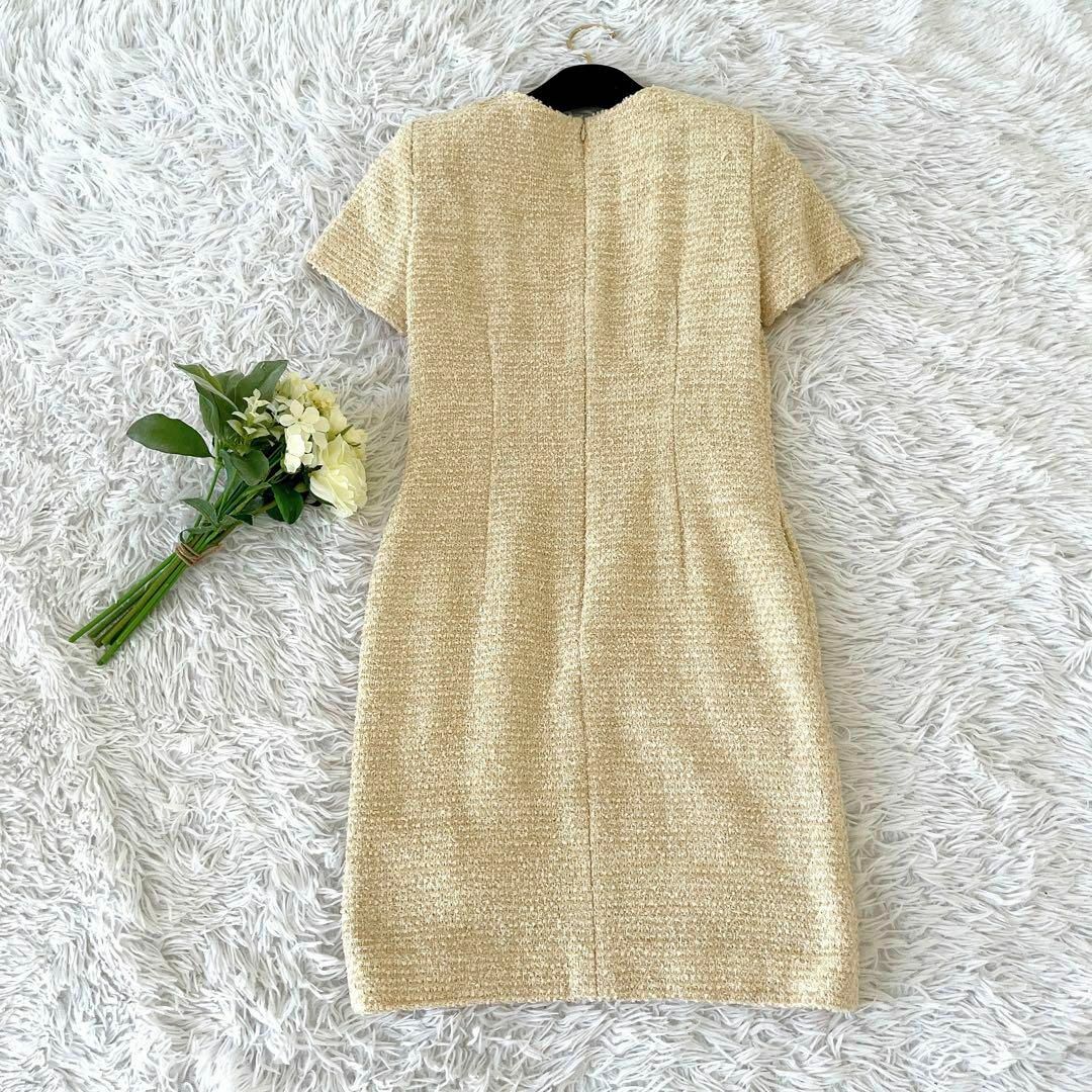 ☆FOXEY BOUTIQUE☆ツイード半袖ワンピース ベージュ サイズ40