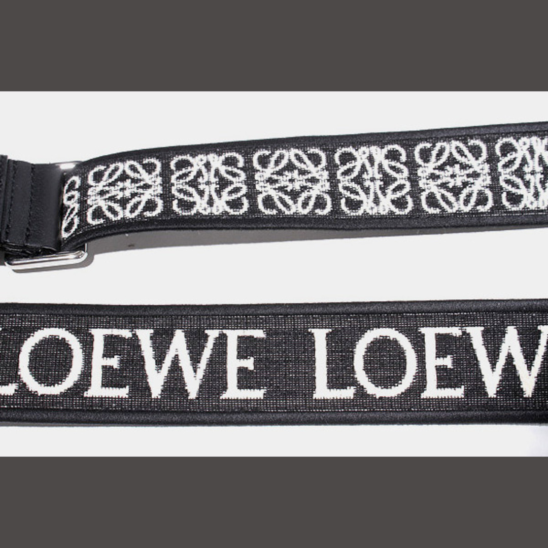 美品 LOEWE ロエベ アナグラム ストラップ (ジャカード&カーフ) 黒