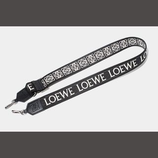 ロエベ(LOEWE)の美品 LOEWE ロエベ アナグラム ストラップ (ジャカード&カーフ) 黒(その他)