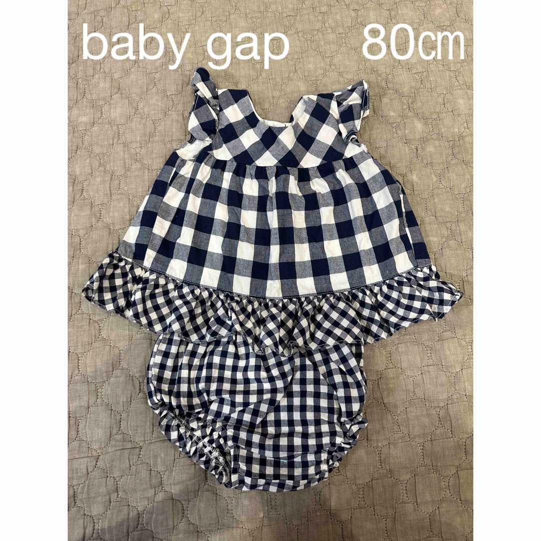 babyGAP(ベビーギャップ)のbaby gap ギンガムチェック　セットアップ　80㎝ キッズ/ベビー/マタニティのベビー服(~85cm)(シャツ/カットソー)の商品写真
