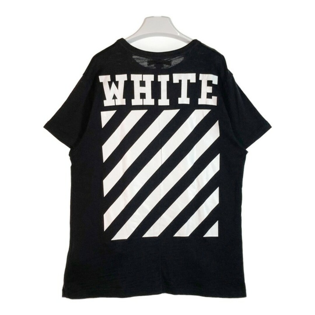 ★オフホワイト グラフィックプリント 半袖 Tシャツ ブラック sizeM