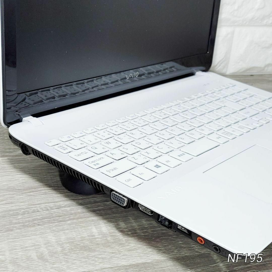 美品✨人気の白VAIO✨カメラ付ノートパソコン❗初心者も◎設定済✨SSD