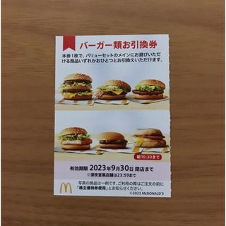 マクドナルド株主優待券　バーガー類引換券1枚(フード/ドリンク券)