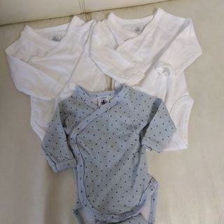 プチバトー(PETIT BATEAU)のS様専用♡プチバトー♡3枚セットロンパース(ロンパース)