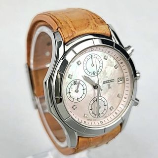 □【美品稼働品】SEIKO ルキア ラウンド ダイヤインデックス シェル文字盤