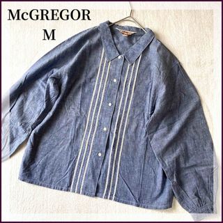 マグレガー(MacGregor)のMcGREGOR パフスリーブ レース ダンガリー デニムシャツ レディース(シャツ/ブラウス(長袖/七分))