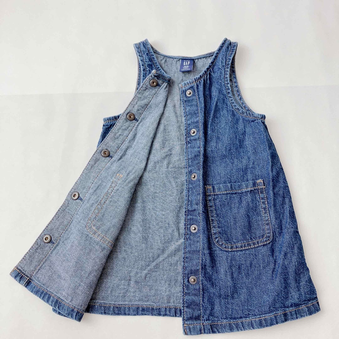 babyGAP(ベビーギャップ)のbaby GAP デニムワンピース　ジャンスカ　ジャンパースカート　ベスト　ジレ キッズ/ベビー/マタニティのキッズ服女の子用(90cm~)(ワンピース)の商品写真