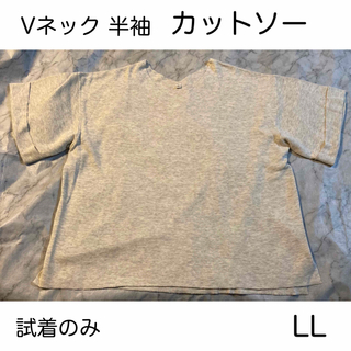 Vネック　半袖　カットソー　LLサイズ(カットソー(半袖/袖なし))