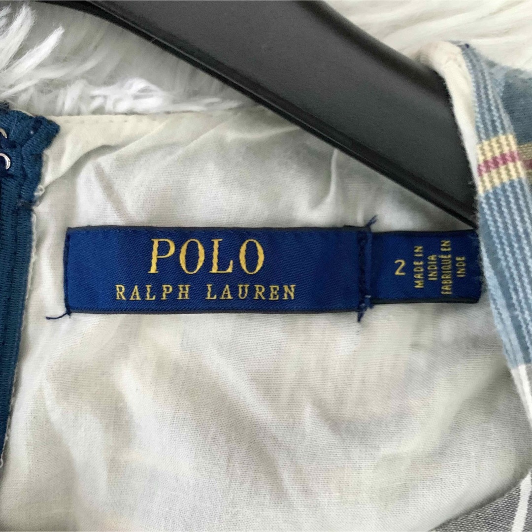 POLO RALPH LAUREN(ポロラルフローレン)の【美品】ポロラルフローレン 膝丈 ワンピース チェック 総柄 マルチカラー M レディースのワンピース(ひざ丈ワンピース)の商品写真