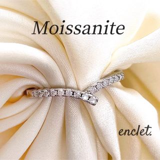 Moissanite モアサナイト vシェイプ リボン デザイン リング(リング(指輪))