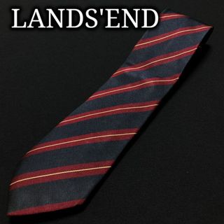 ランズエンド(LANDS’END)のランズエンド レジメンタル ネイビー＆ワインレッド ネクタイ A105-T10(ネクタイ)