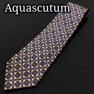 アクアスキュータム(AQUA SCUTUM)のアクアスキュータム フラワーチェック ネイビー ネクタイ A105-T11(ネクタイ)