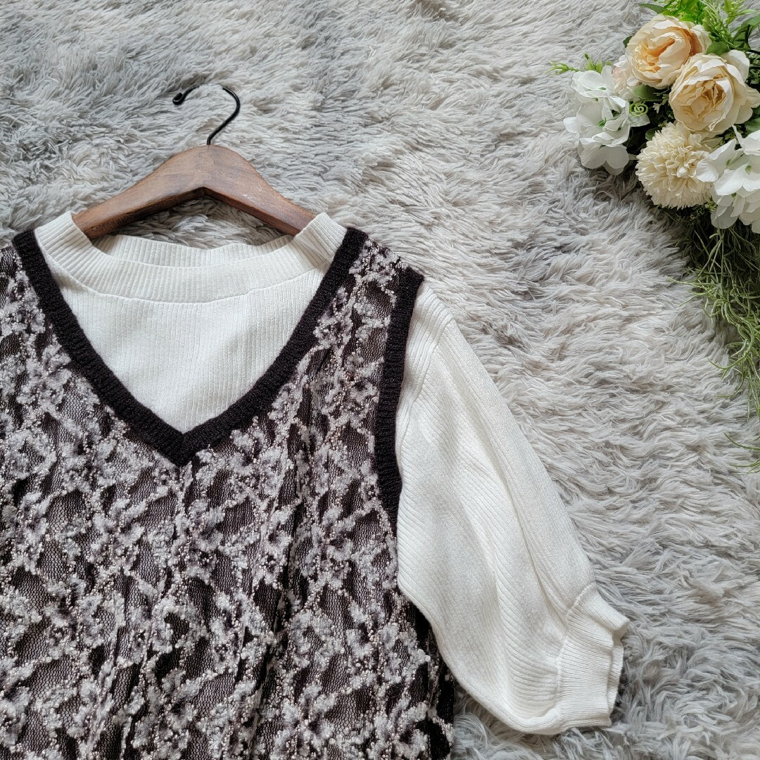 MINIMUM - ミニマムミニマム○総柄刺繍レース♪起毛立体花柄切替