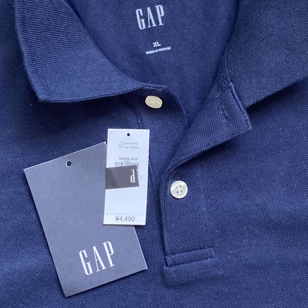 新品　GAP メンズポロシャツ ネイビー XL