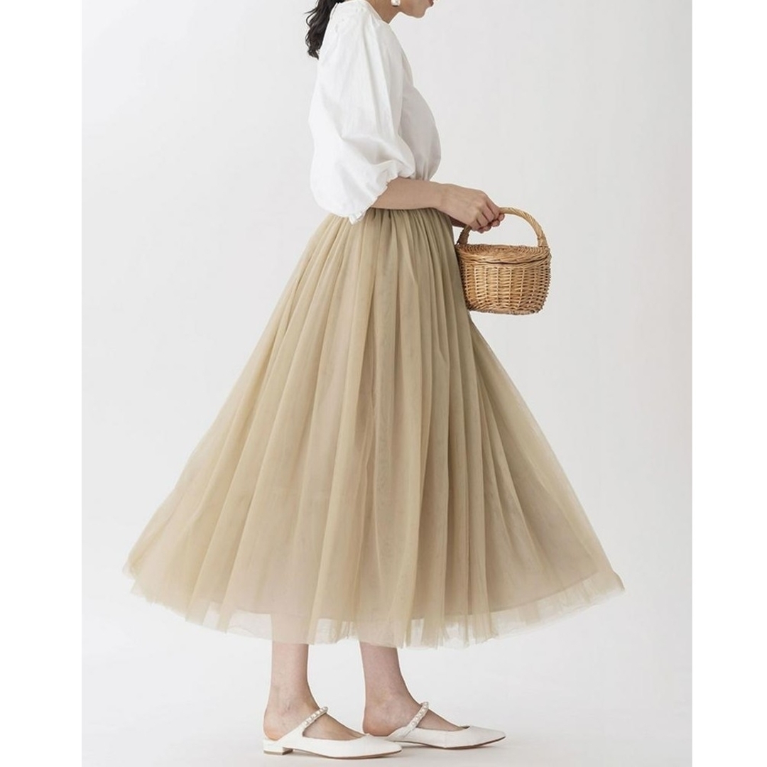 TSURU by Mariko Oikawa(ツルバイマリコオイカワ)のツルバイマリコオイカワ　Odille オディール チュールスカート レディースのスカート(ロングスカート)の商品写真