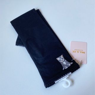 ポール&ジョーシスター(PAUL & JOE SISTER)のポール&ジョー手袋 春夏 指先無し スマホ対応 ブラック ネコ刺繍(手袋)