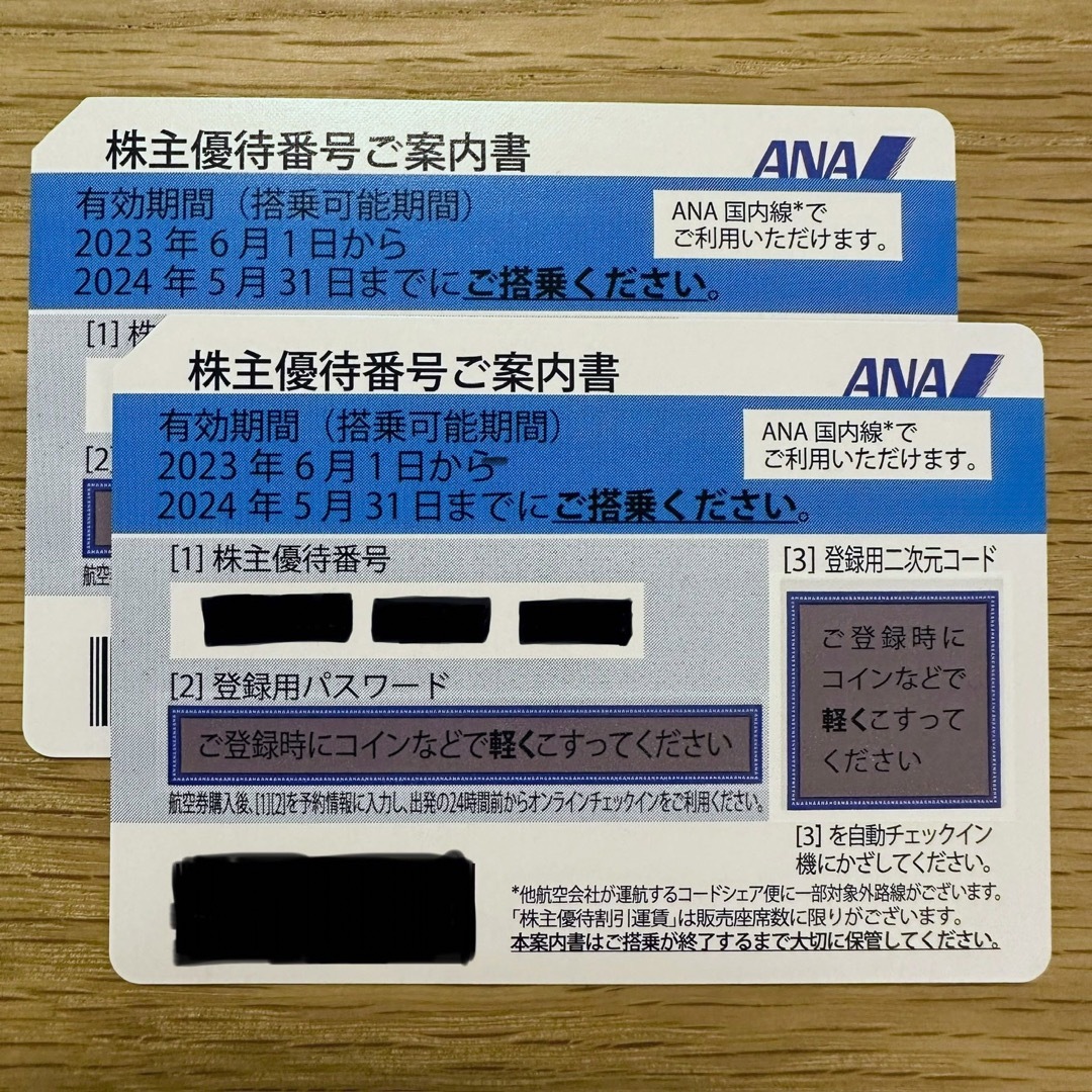 新年度 ANA 株主優待チケット 2024年5月31日まで　3枚セット