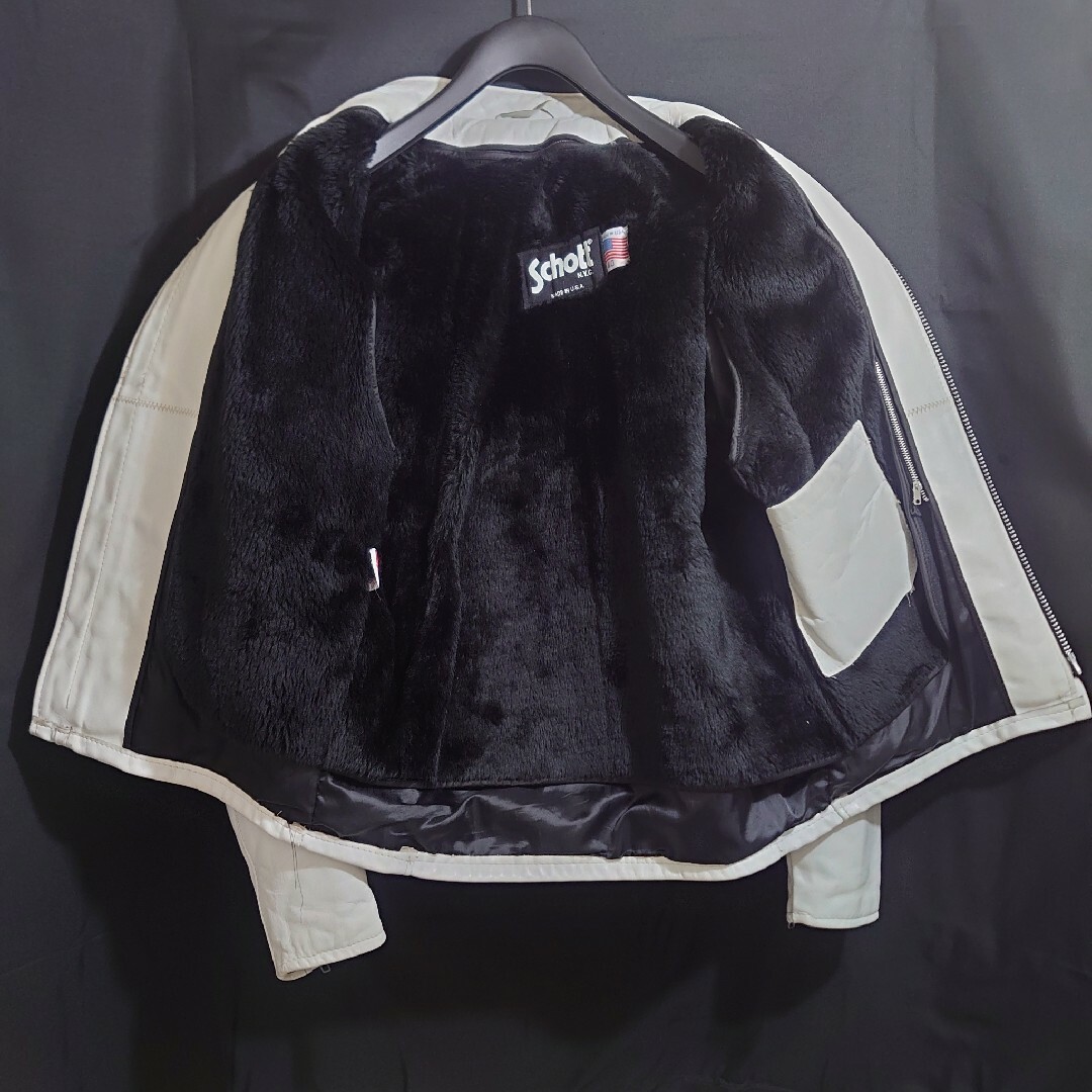 schott - ☆超美品☆Schott641 シングルライダース白 size40