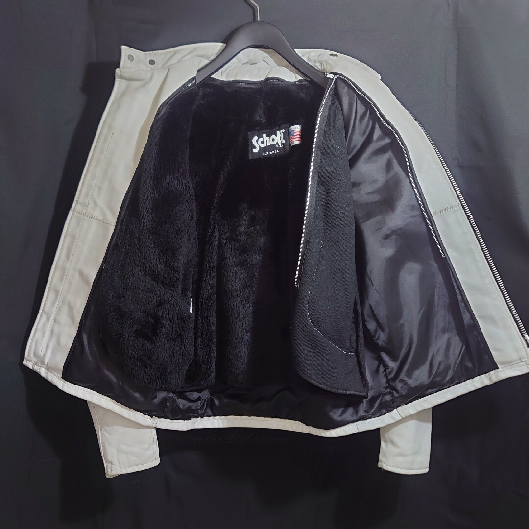 schott - ☆超美品☆Schott641 シングルライダース白 size40