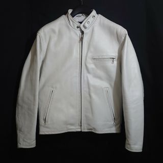 ショット(schott)の★超美品★Schott６４１　シングルライダース白　size４０　アメリカ製(ライダースジャケット)