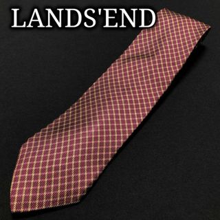 ランズエンド(LANDS’END)のランズエンド チェック ワインレッド ネクタイ A105-T14(ネクタイ)