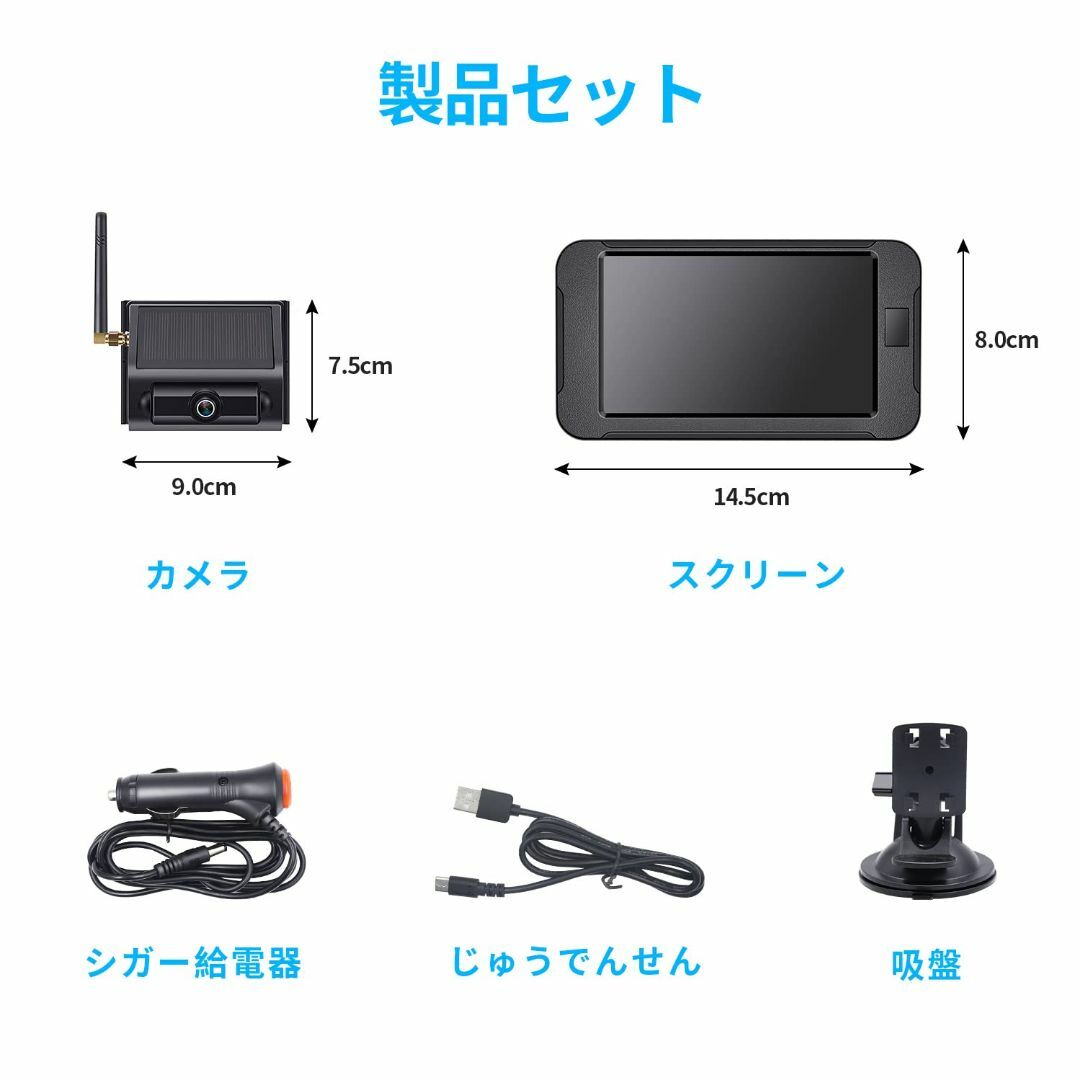 5インチLCDサイドカメラセット♪超強暗視機能搭載