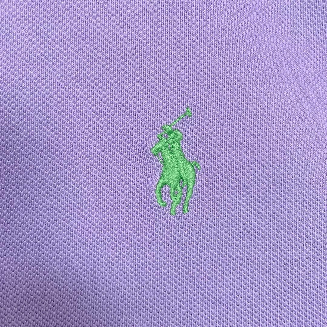 POLO RALPH LAUREN(ポロラルフローレン)の①57T ポロラルフローレン 半袖ポロシャツ ポニー刺繍 無地紫メンズ夏物古着 メンズのトップス(ポロシャツ)の商品写真