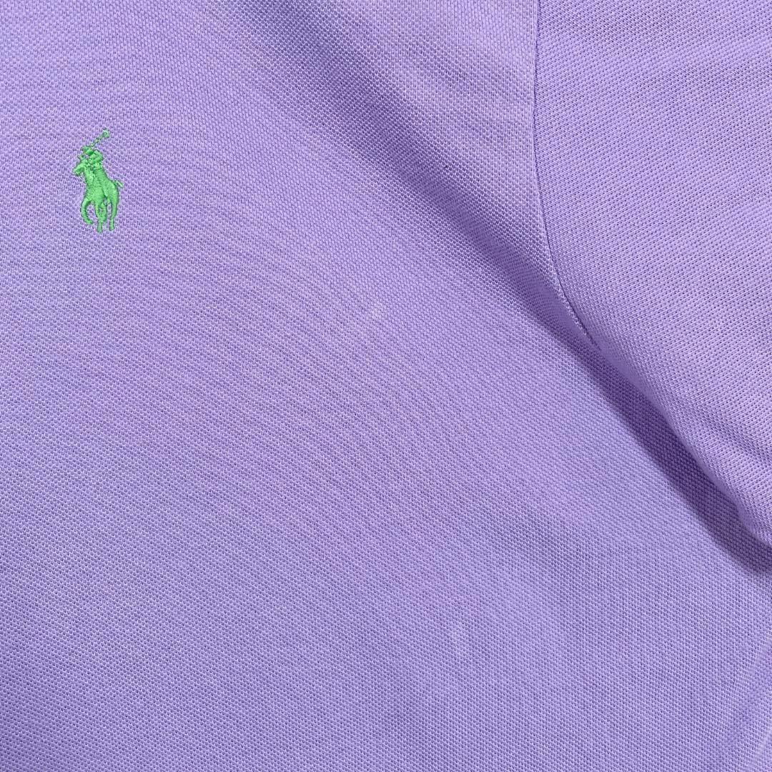 POLO RALPH LAUREN(ポロラルフローレン)の①57T ポロラルフローレン 半袖ポロシャツ ポニー刺繍 無地紫メンズ夏物古着 メンズのトップス(ポロシャツ)の商品写真