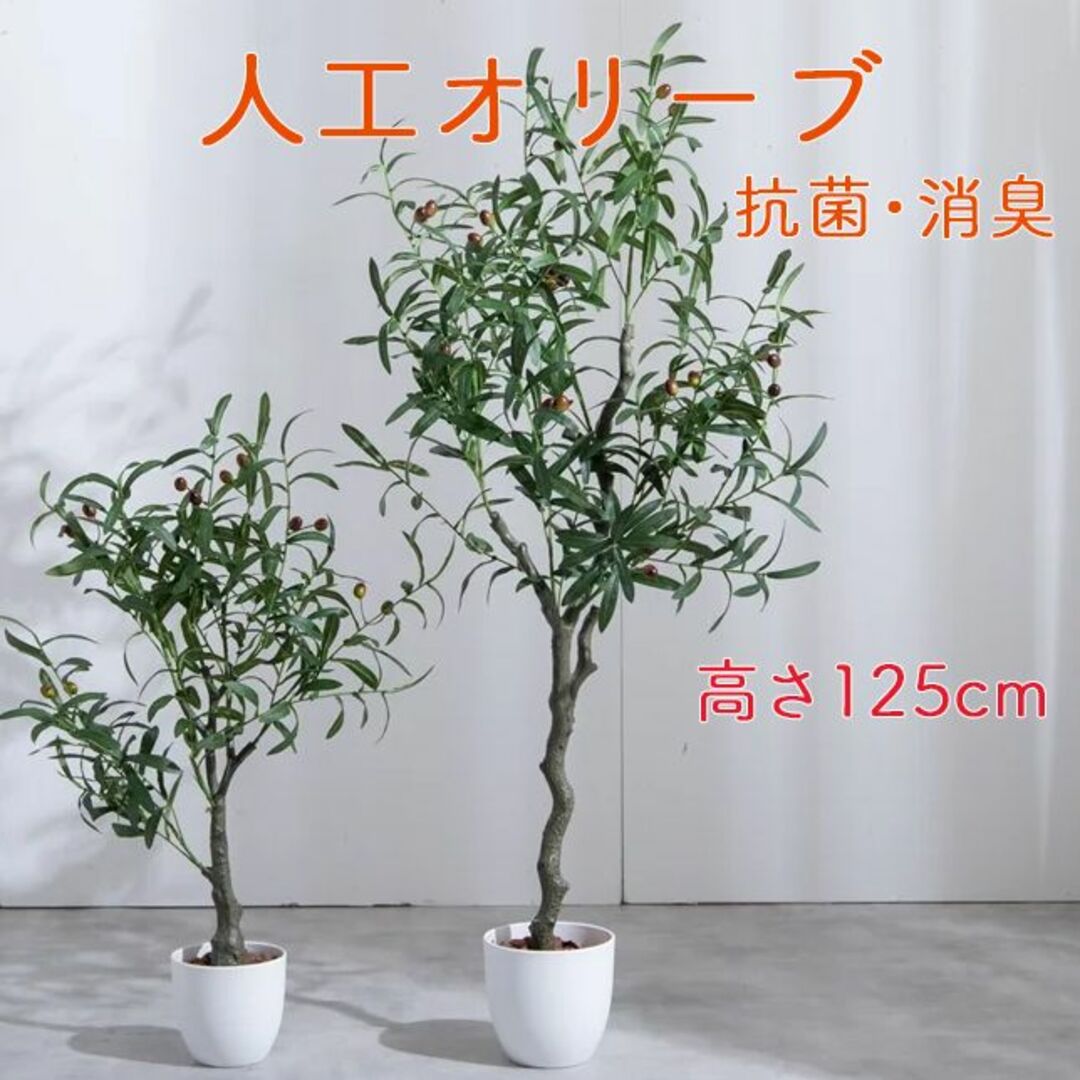 光触媒/抗菌防臭】人工観葉植物 オリーブ 高さ125cmの通販 by Pinky ...