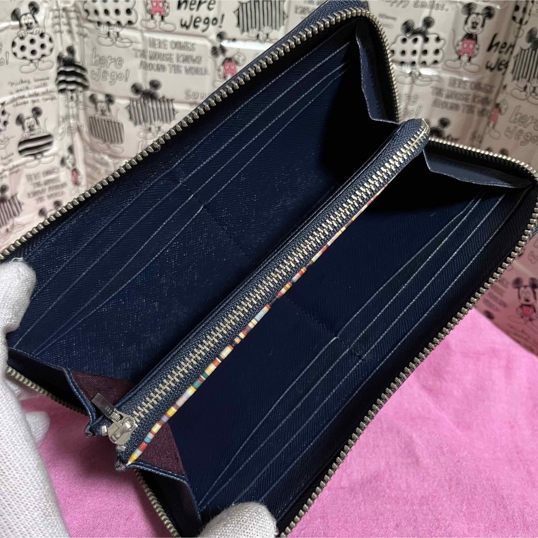 Paul Smith PaulSmith ポールスミス長財布 ジップストローグレイン ネイビー!!の通販 by めろんぱん ポールスミス Paul Smith 長財布 ロングウォレット ネイビー
