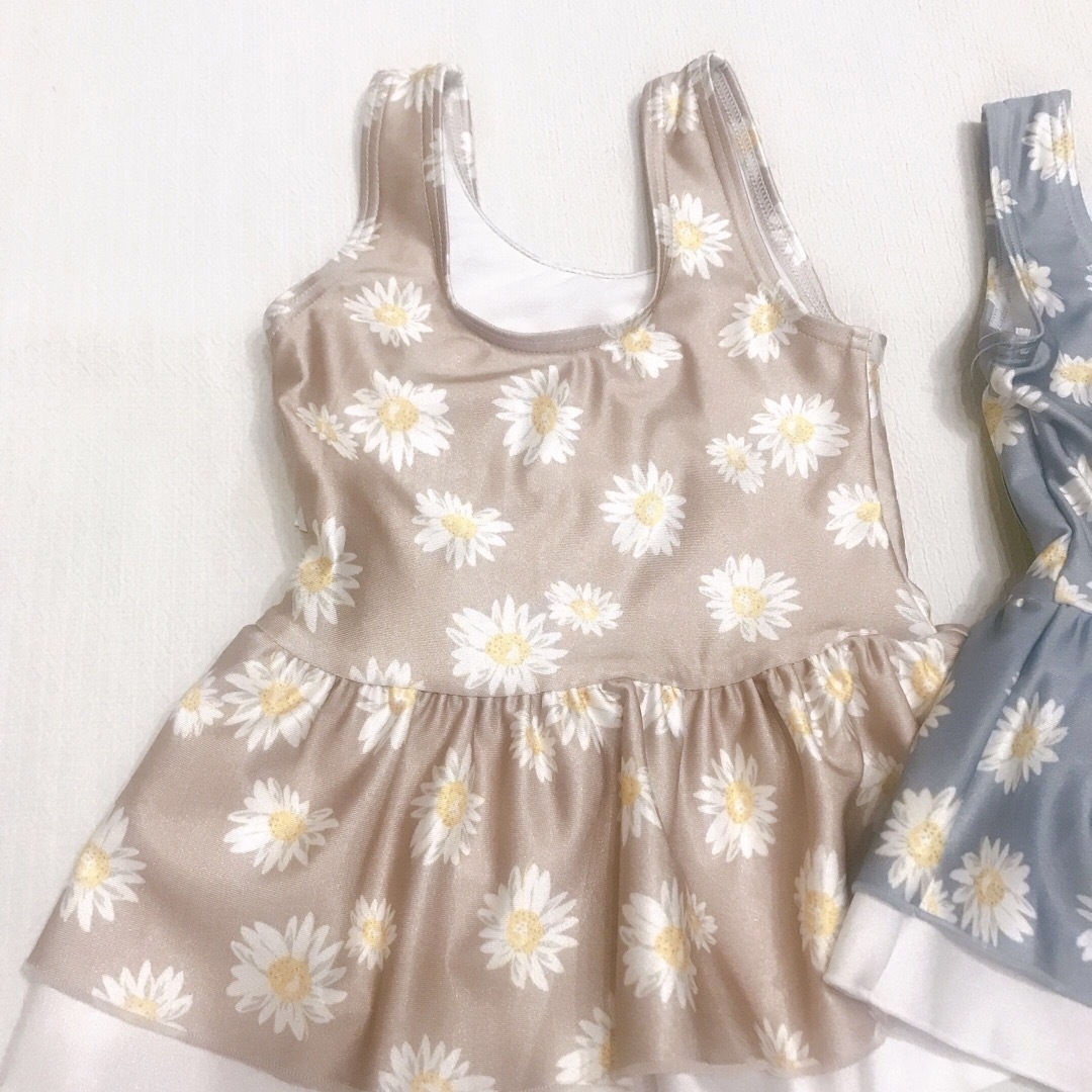 【90cm】子供　女の子　キッズ　水着　ワンピース　ベージュのみ キッズ/ベビー/マタニティのキッズ服女の子用(90cm~)(水着)の商品写真