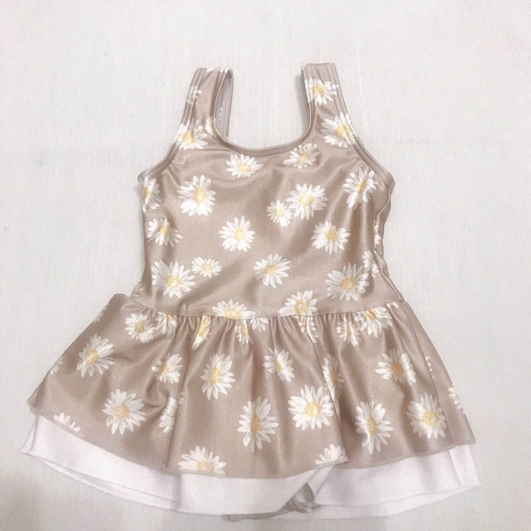 【90cm】子供　女の子　キッズ　水着　ワンピース　ベージュのみ キッズ/ベビー/マタニティのキッズ服女の子用(90cm~)(水着)の商品写真