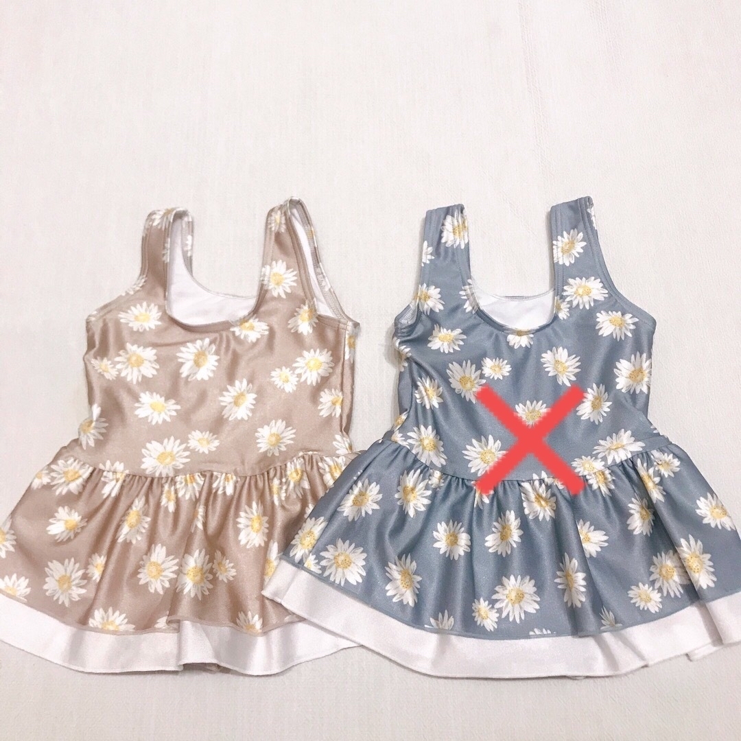 【90cm】子供　女の子　キッズ　水着　ワンピース　ベージュのみ キッズ/ベビー/マタニティのキッズ服女の子用(90cm~)(水着)の商品写真