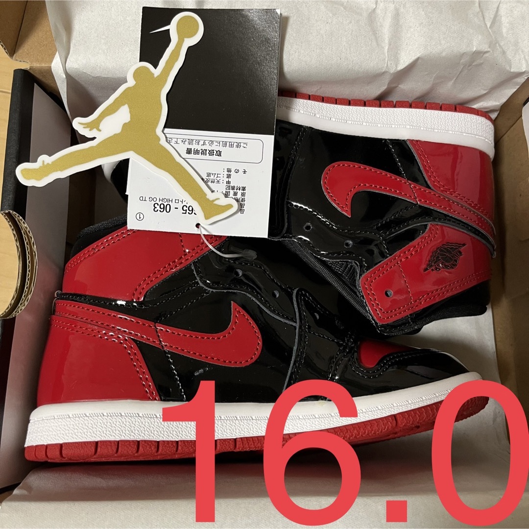 新品未使用 TDエアジョーダン1 High OG Patent Bred