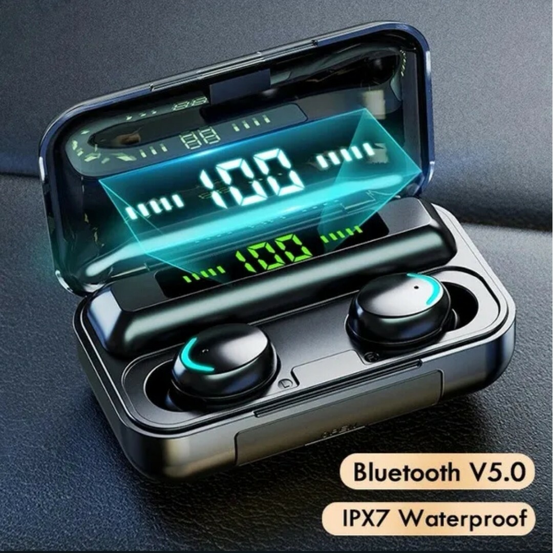 高音質　防水ワイヤレスイヤホン　ノイズキャンセリング　Bluetooth スマホ/家電/カメラのオーディオ機器(ヘッドフォン/イヤフォン)の商品写真