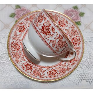 ウェッジウッド(WEDGWOOD)の美品 ウェッジウッド ダマスク レッド カップ＆ソーサー その3(食器)