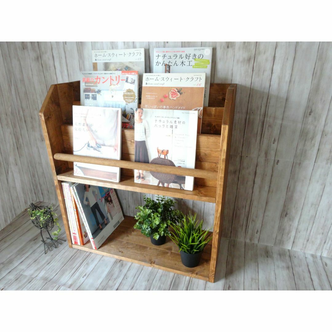 ハンドメイド 雑誌&絵本ラック (チーク色)の通販 by moon-3571's shop