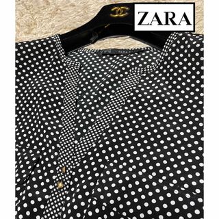 ザラ(ZARA)のまき様専用❤️ザラ　ZARA ブラウス　トップス　とろみ深Vネック【極美品】(シャツ/ブラウス(長袖/七分))